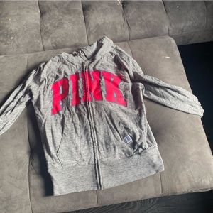 Grey pink hoodie